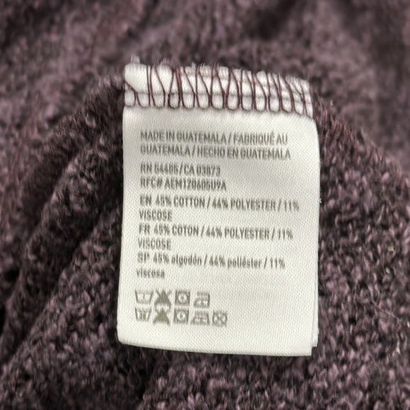 American Eagle Purple blend mock turtleneck sweater pullover, layered front, M - Picture 8 of 8